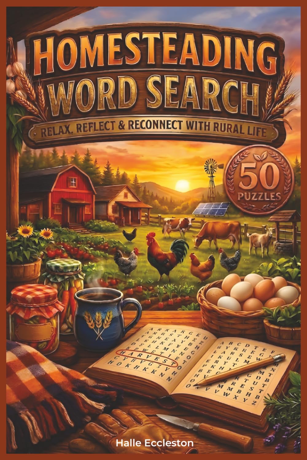Homesteading Word Search: Homesteading Word Search for Adults: Farm Life, Gardening, Country Living and more - Relaxing Gift for Self-Sufficiency Lovers