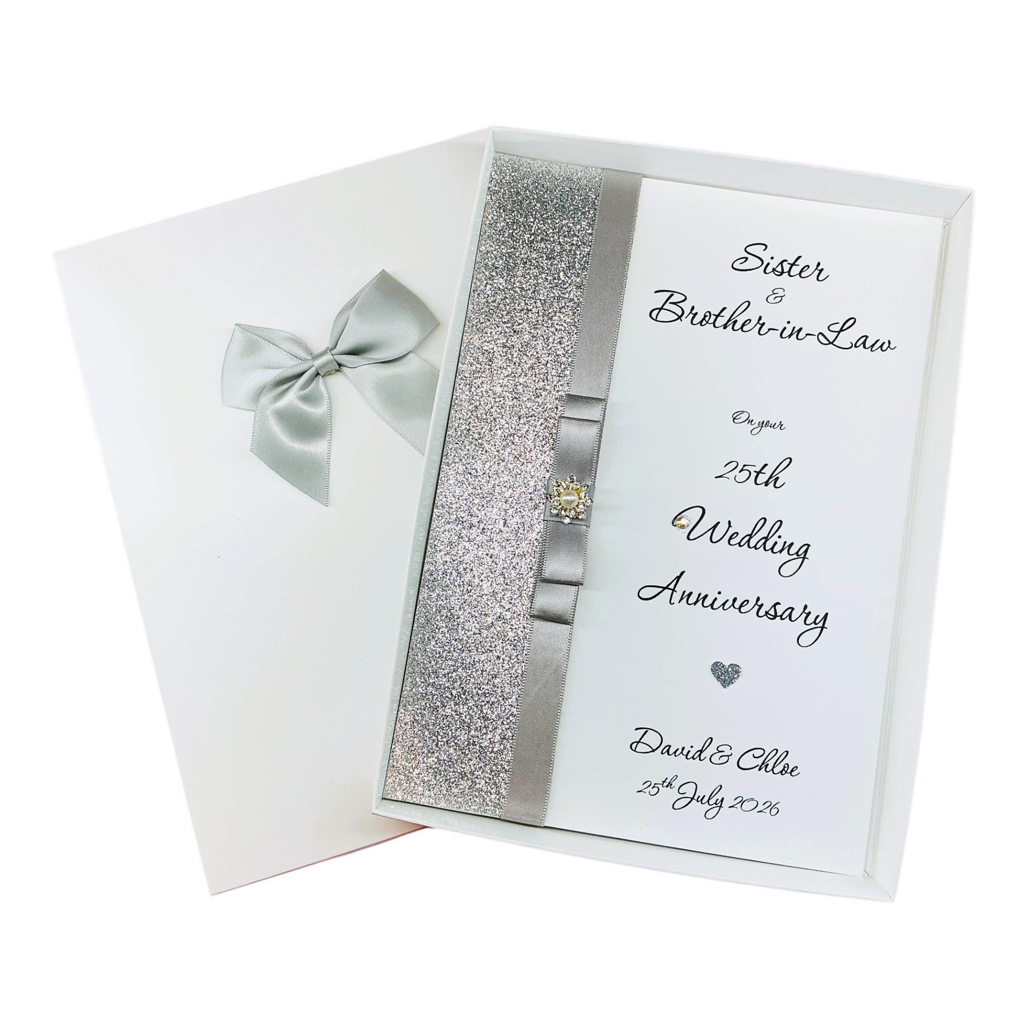 Brother & Sister-In-Law 25th Silver Wedding Anniversary Card - LB 135