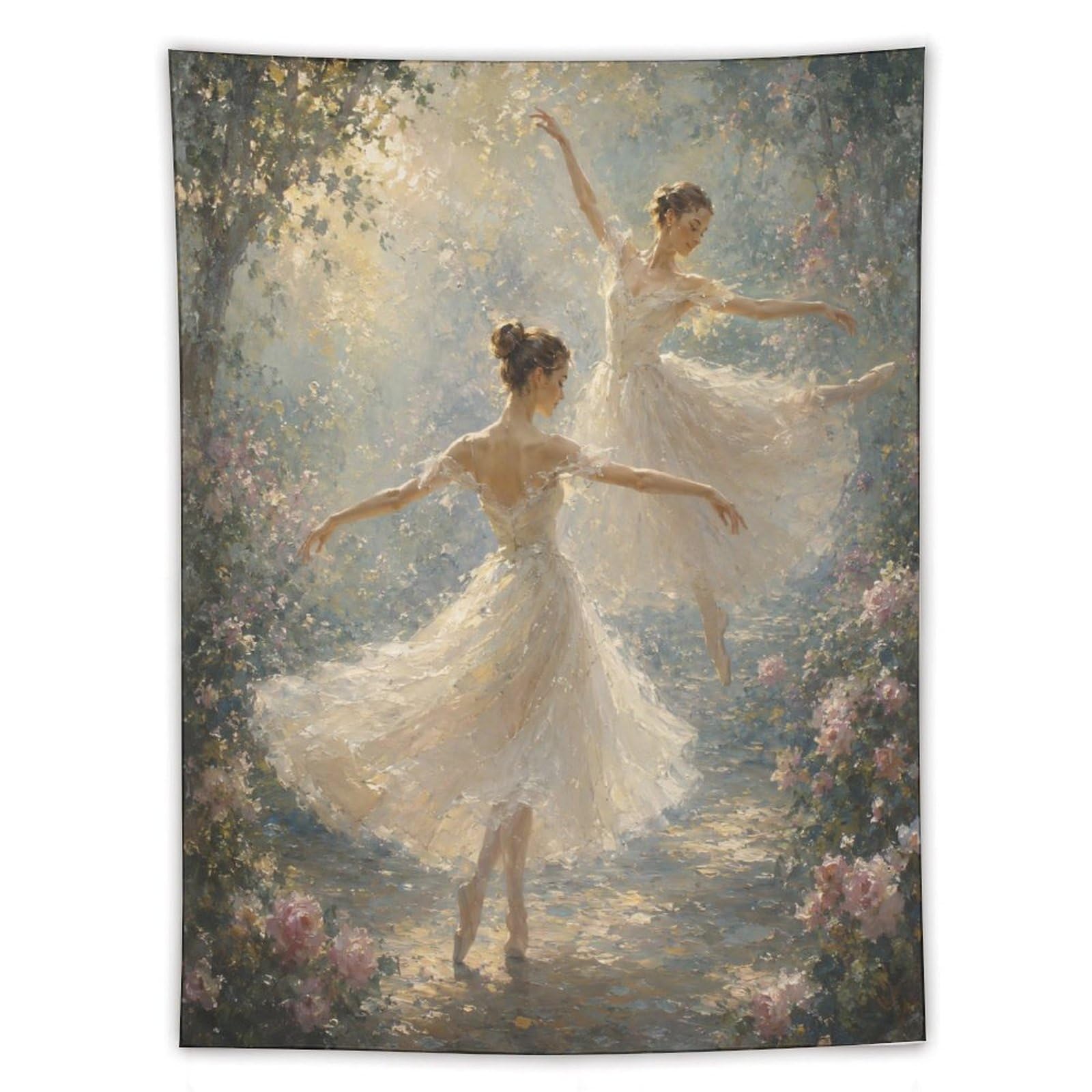 H3B8U2Y5 Ballerina Flower Forest Wall Tapestry, Wildflower Meadow