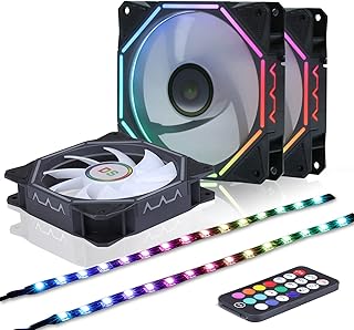 DS 120MM LED Addressable RGB Case Fan with Controller for Computer Cases, Side Lighting for PC CASE, CPU Coolers, Radiators System (3pack RGB Fans, 2pack LED Strips, 3th Gen DS HUB Box, G Series)