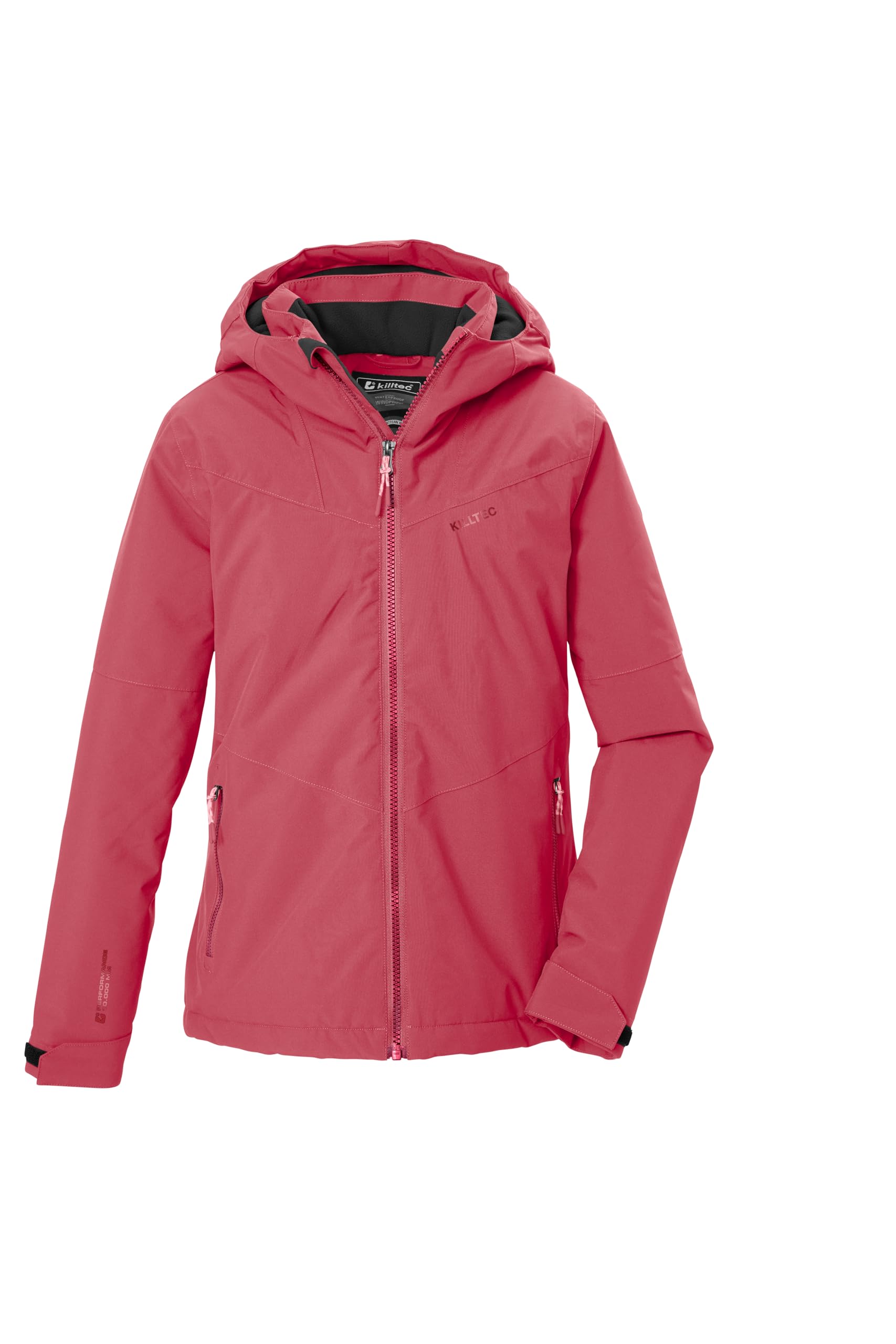 killtec KOW 161 GRLS JCKT, Girls' Functional Winter Jacket, Outdoor Jacket with Hood, Holly Berry, 164, 44881-000