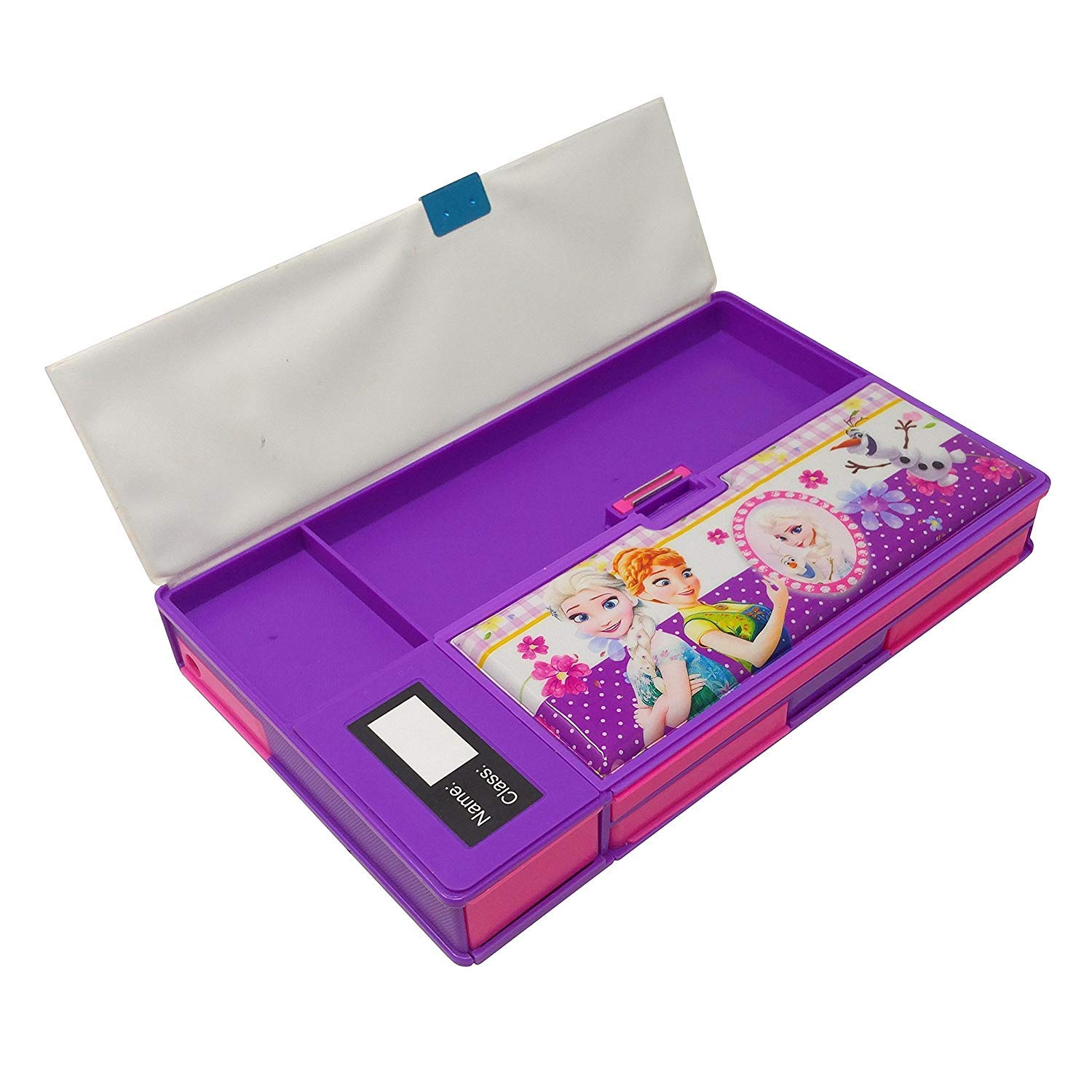 BluPurplle Anna Elsa Purple Jumbo Pencil Box/Case with Buttons for