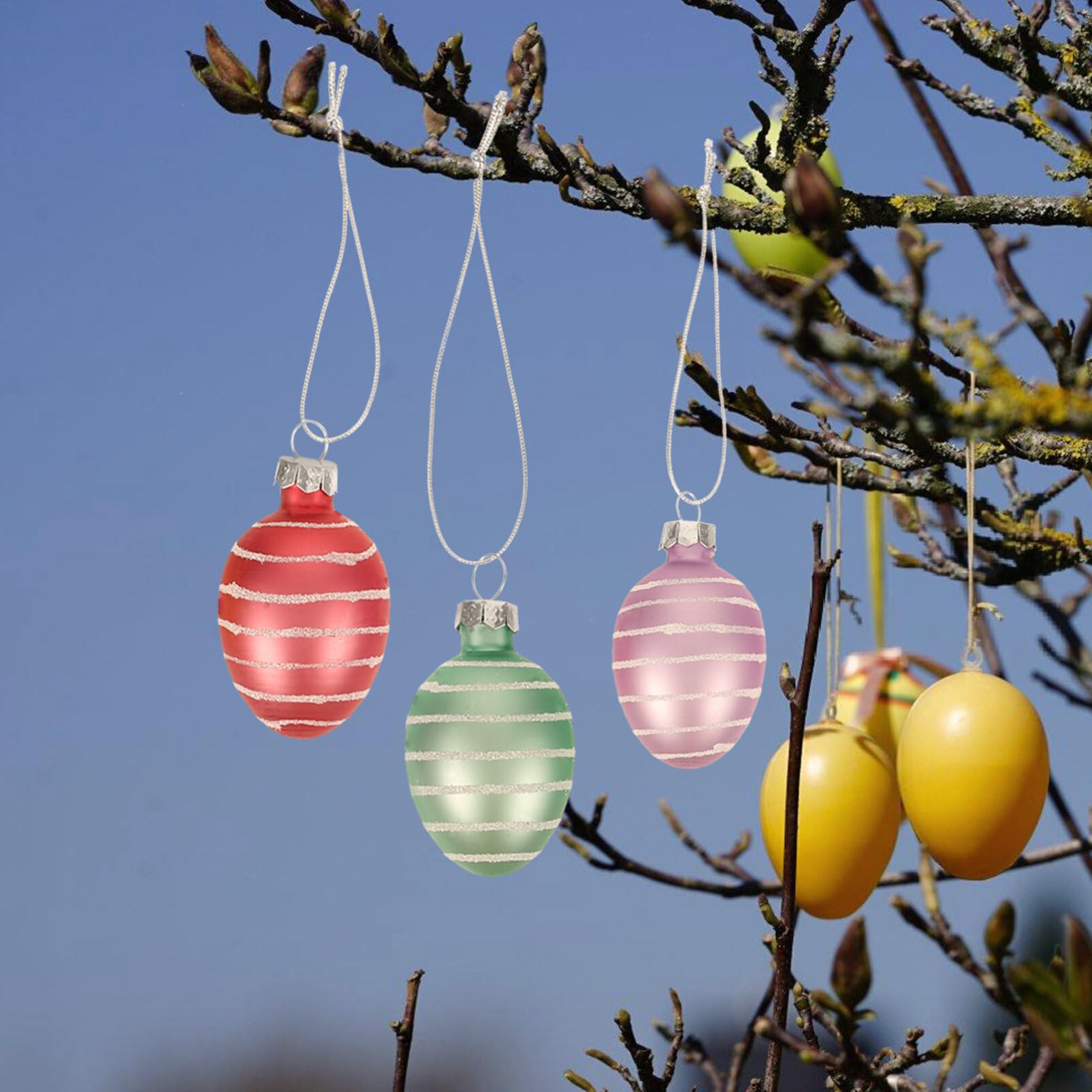 Luxshiny 12stücke Ostereier Aufhänger Dekorative Eier Für Ostern Fenster Und Wände Vielseitige Osterdeko Für Zuhause Und Feiern