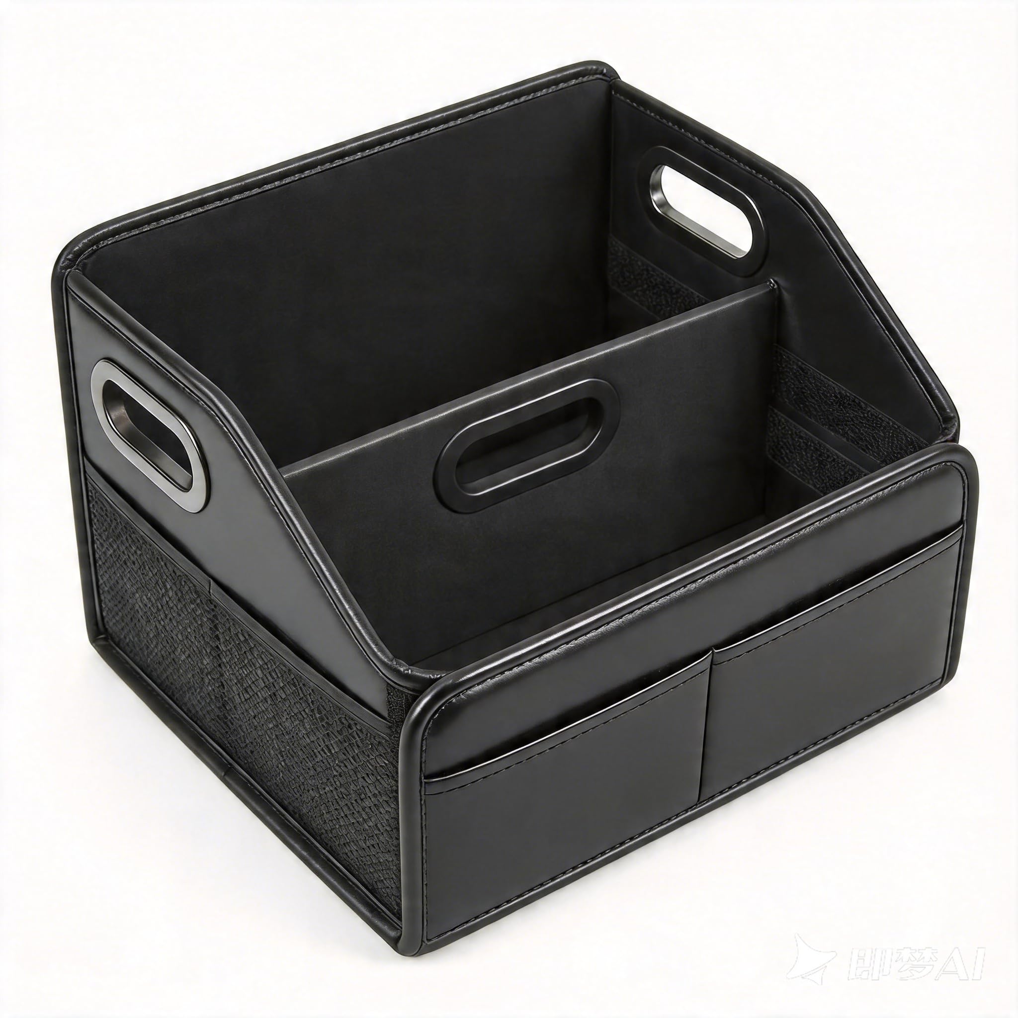 Photo 1 of ***STOCK PHOTO IS A SIMILAR ITEM*** Adullama Car Storage Organizer Reinforced Dividable Leather Car Caddy Basket for Front Seat Floor Back Sturdy Frosted Handle 8 Compartments Adjustable Strap Buckles Slip-Resistant (Normal)