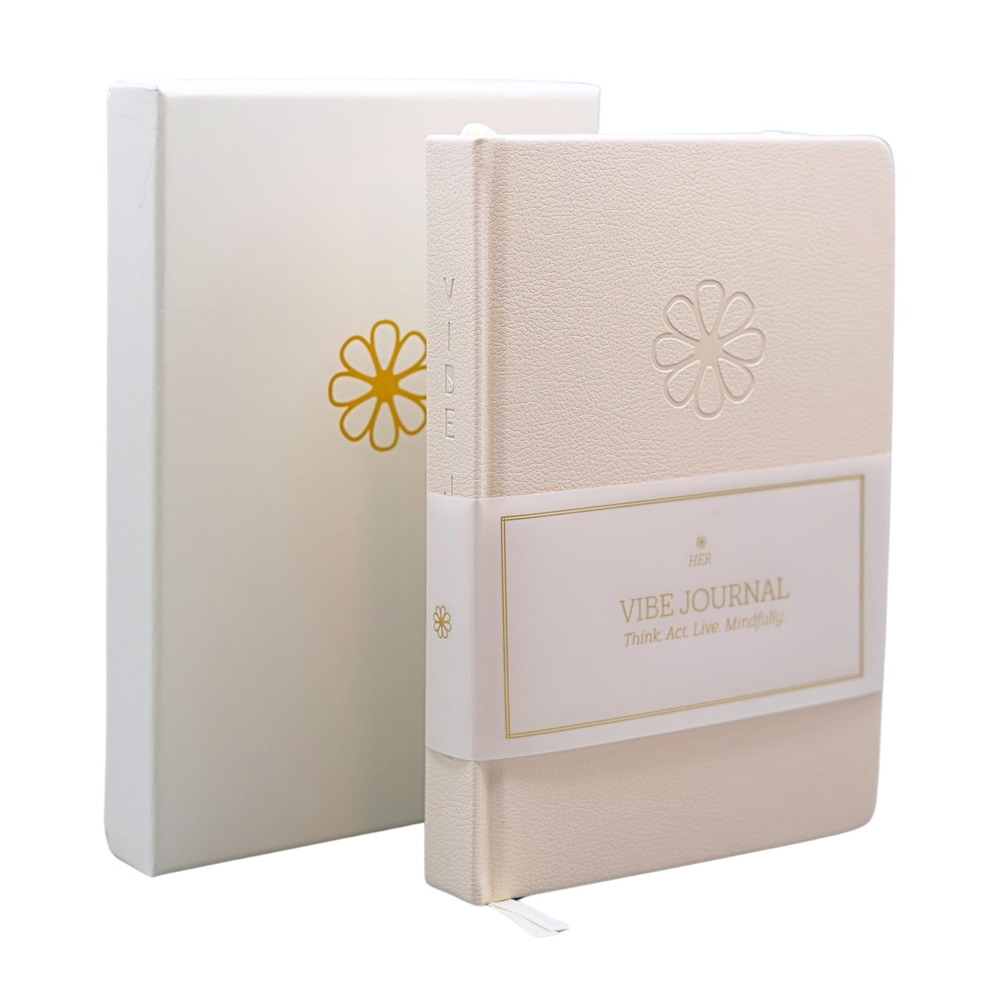Her Vibe Journal | 13-Week Guided Mindfulness Journal for Women | Fresh Daily Prompts, Activities & Inspiration | Elegant Design | Self-Care & Mindful Living | A5 | Keepsake Gift Box