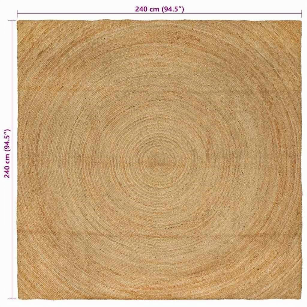 vidaXL Tapis de Surface Naturel 240 x 240 cm Jute