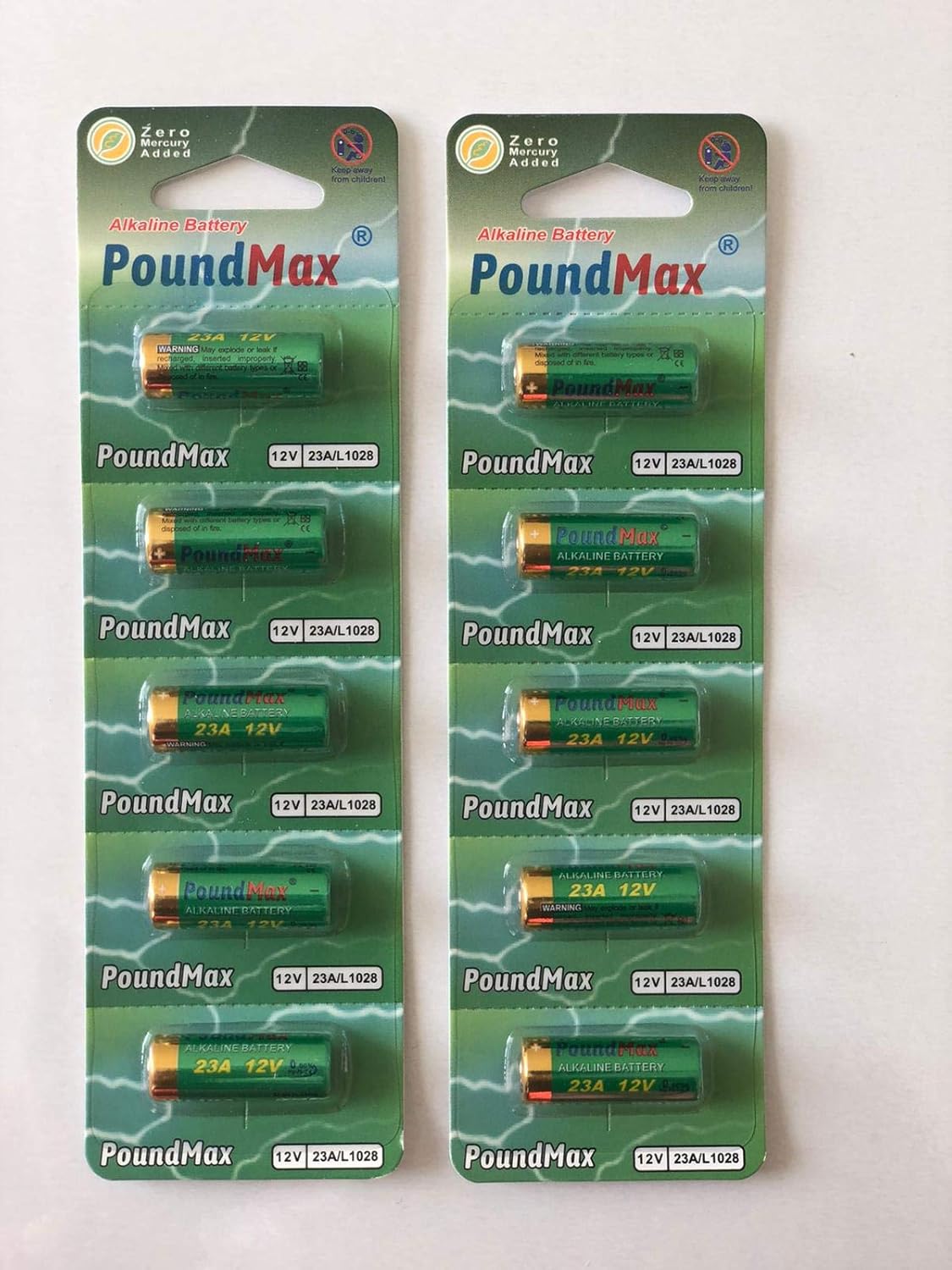 PoundMax 10 Pack x Super Alkaline 23AE/A23/LRV08/MN21 12V