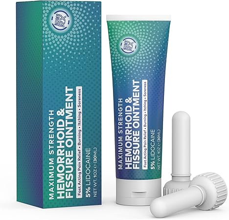 NumbRX - Premium Hemorrhoid Cream - Topical Anesthetic Numbing Cream with 5% Lidocaine - Hemorrhoid Shrinking and Fissure Treatment - Pain Relief Cream - 1 oz (30 mL)