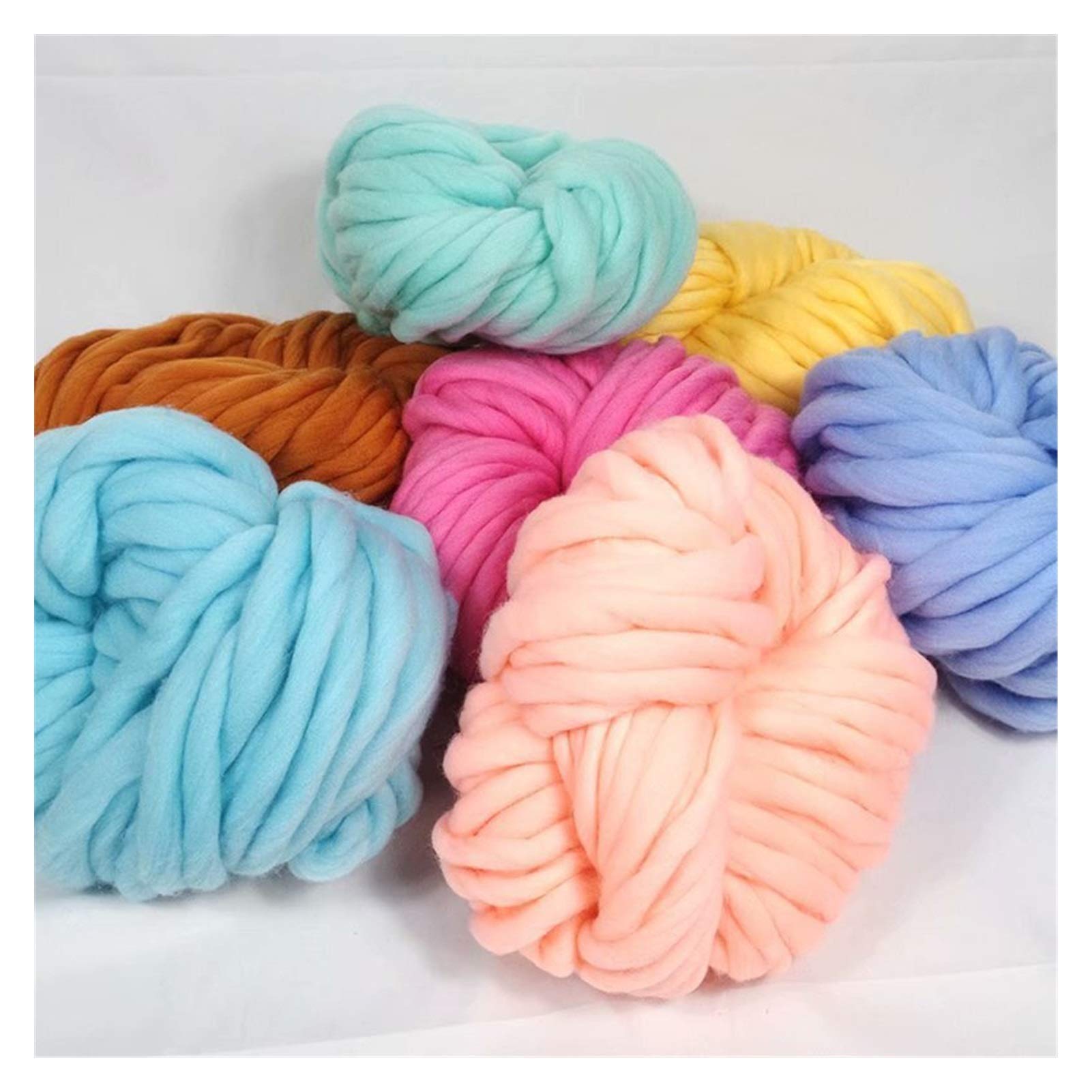 Chunky Yarn Lana súper Gruesa Tejida a Mano de Gran Espesor Paso a Paso de Lana Gruesa Nido de Mascota Sombrero línea Manta línea 1 (Color : 02 Cream White)
