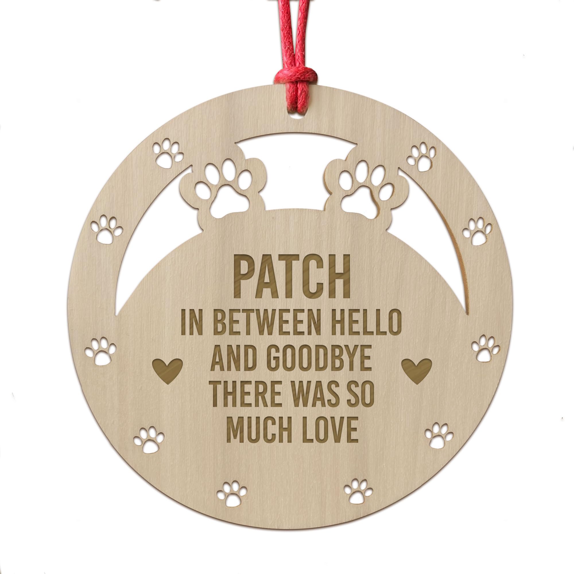 Red Ocean Dog Memorial Decoration For Christmas Tree Personalised Memorial Gift Remembrance Plaque For Pet Keepsake