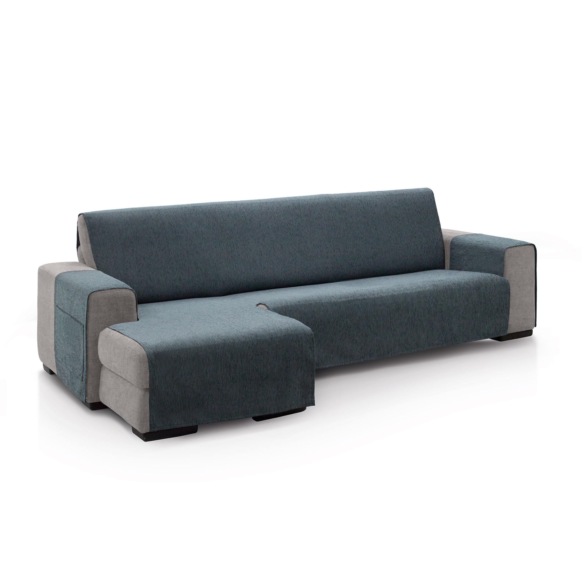 ECOMMERC3 | Chaise Longue Sofa Cover for Left Arm Back Size 240 cm - Dark Grey Chaise Longue Sofa Cover Soft Touch 100% Made in Spain