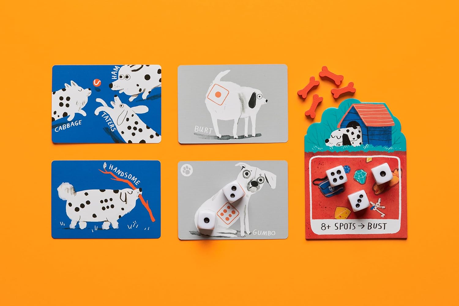 CMYK Spots Dice Game – A Game About Rolling Dice, Pushing Your Luck, and Dogs!