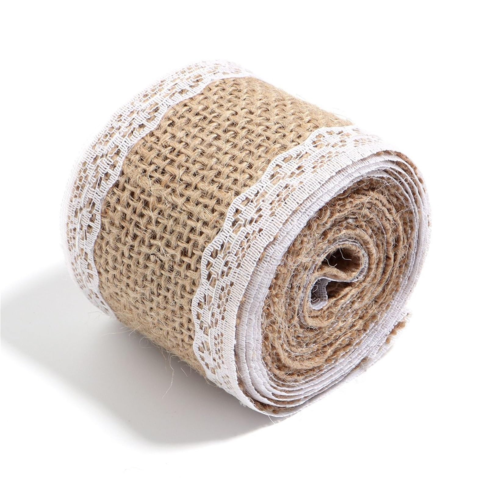 Burlap Fabric 2 Yards Lace Burlap Ribbon Vintage Jute Ribbons for DIY Clothing Packing Wedding Party Home Decoration Accessories(Type11 (5cm))