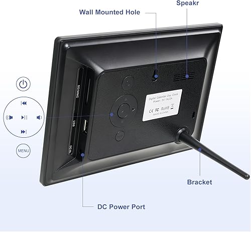 Miniatura 6 de Reloj despertador digital con fecha y día de la semana para personas mayores de demencia, hora de anuncio de voz, múltiples juegos de alarma, DST