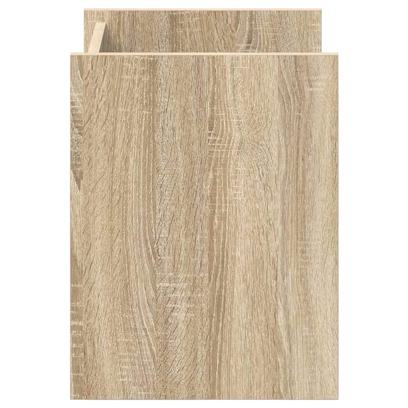 Drewniany stojak na czasopisma 35x35x45 cm Dąb Sonoma | Prostokątny kształt, drewno inżynieryjne, prosty montaż, łatwa do czyszczenia powierzchnia, Idealny do salonu