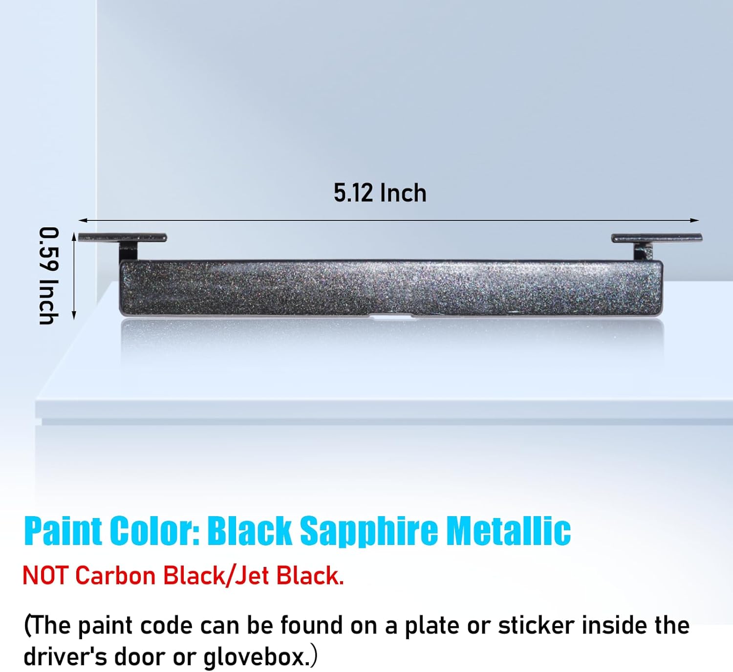 Dimensions of the Jaronx Roof Rack Port Cover: 5.12 inches long, 0.59 inches high