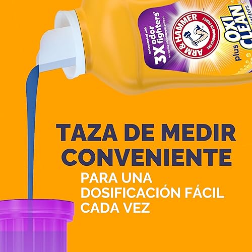 Miniatura 9 de ARM & HAMMER Plus OxiClean Odor Blasters Fresh Botanical, detergente líquido para ropa con aroma botánico fresco, 77 cargas, 100.5 onzas líquidas