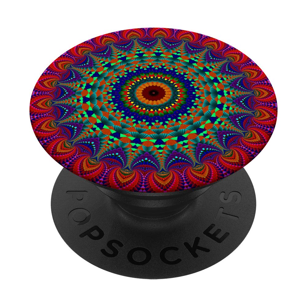 Cute Red Mandala Design Phone Grip Pop Out Button Holder Nob PopSockets PopGrip: Swappable Grip for Phones & Tablets