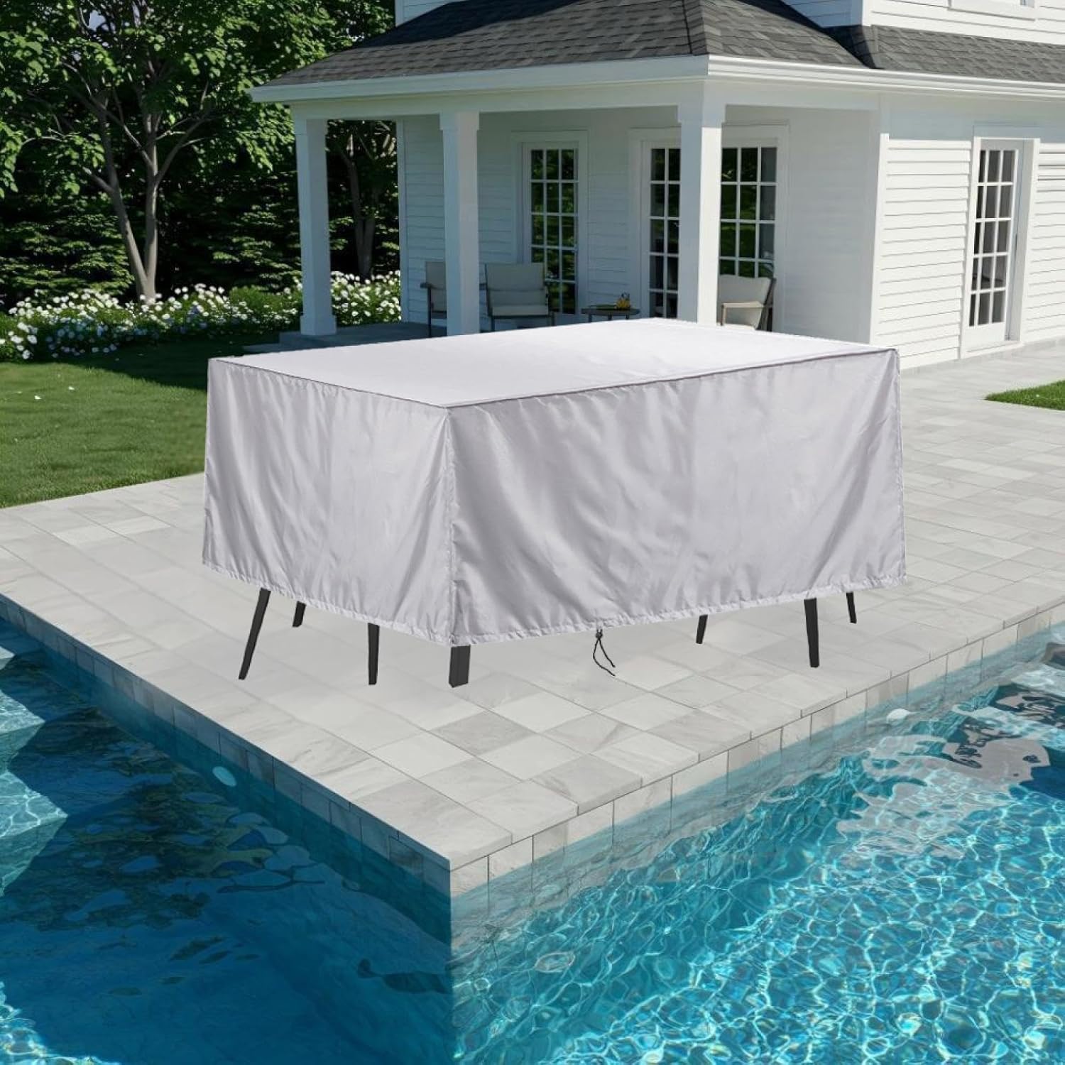 230 x 110 x 90 cm/LxWxH Garden Furniture Cover, Waterproof, Anti-UV, for Rectangular Patio Table, 600D Oxford Fabric Protective Cover Living Room