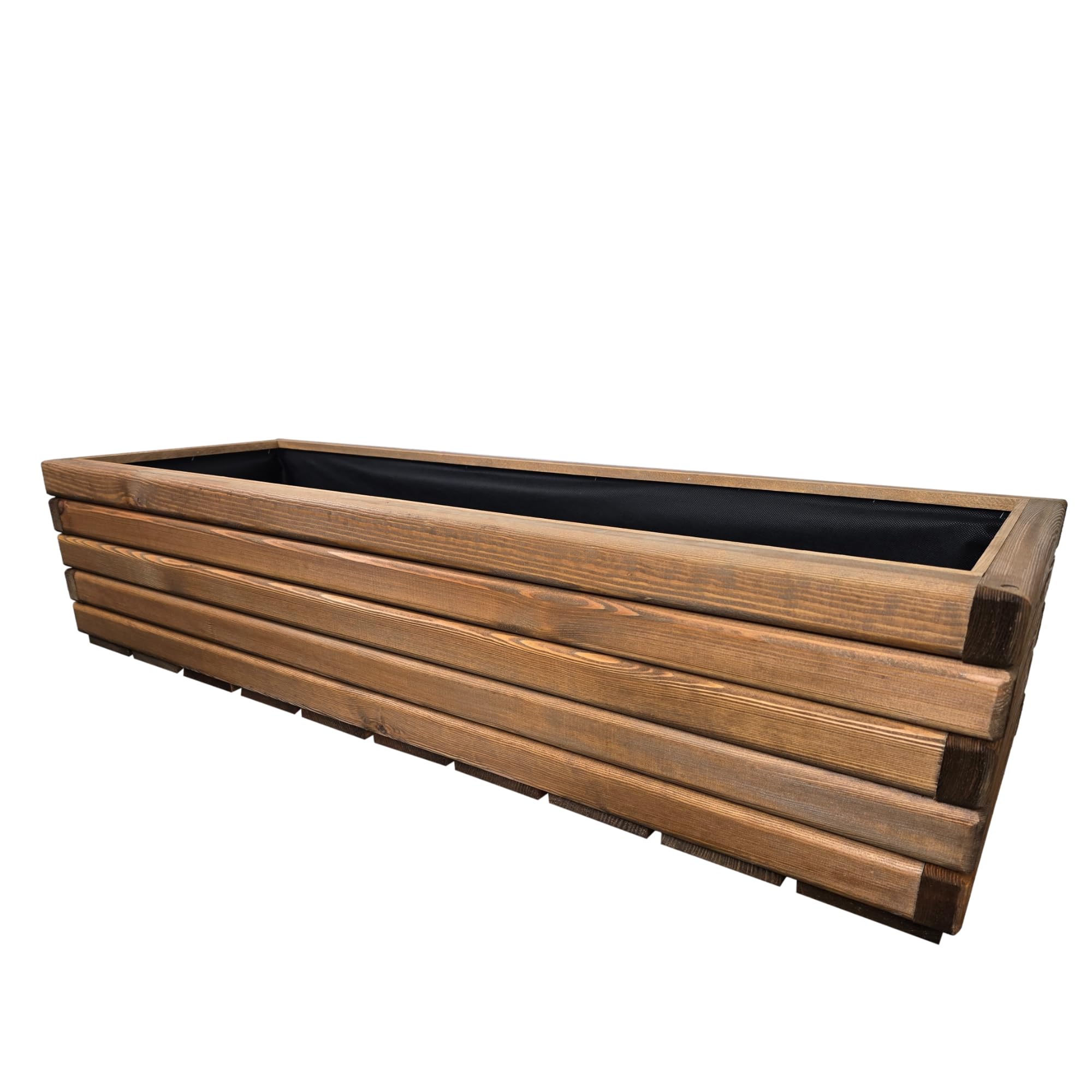 HolzGarden Wooden planter with non-woven fabric 118 x 30 x 40 cm