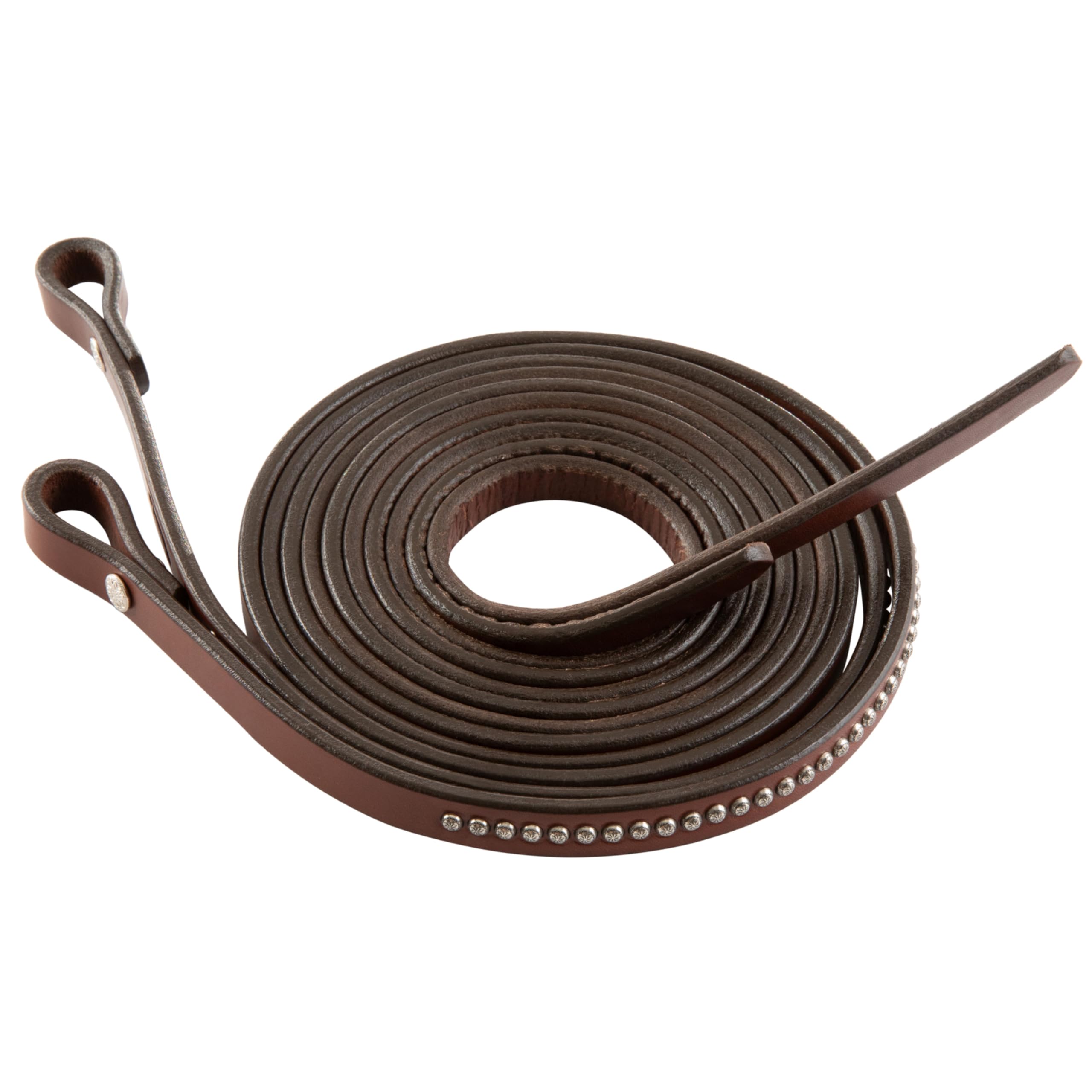 Weaver Cuero Brida Cuero Roper Carrete con Puntos Grabados, 50-1708, Rich Brown