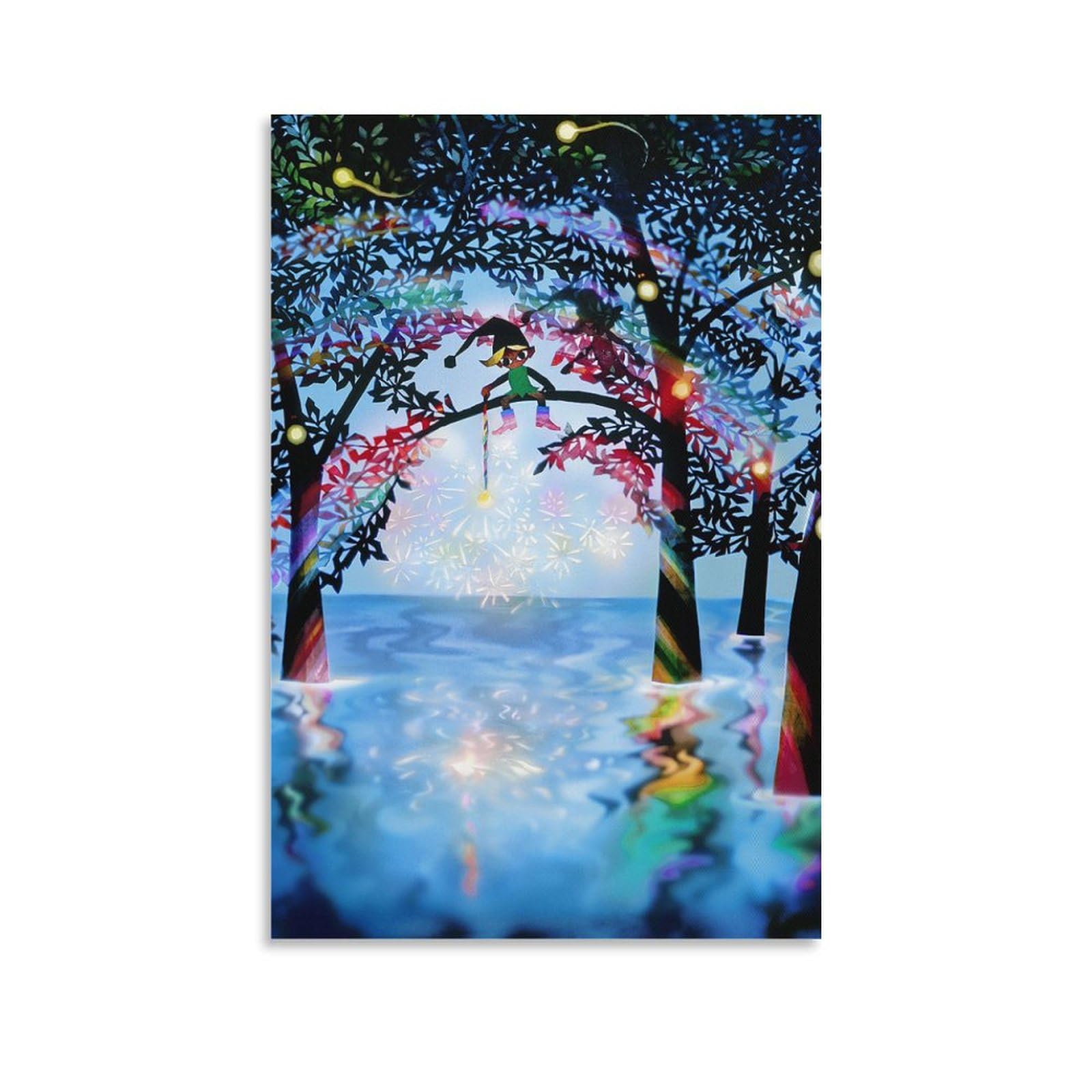 Amazon.co.jp: 藤城清治 線香花火 絵画 ポスター 工芸品の装飾品 壁の