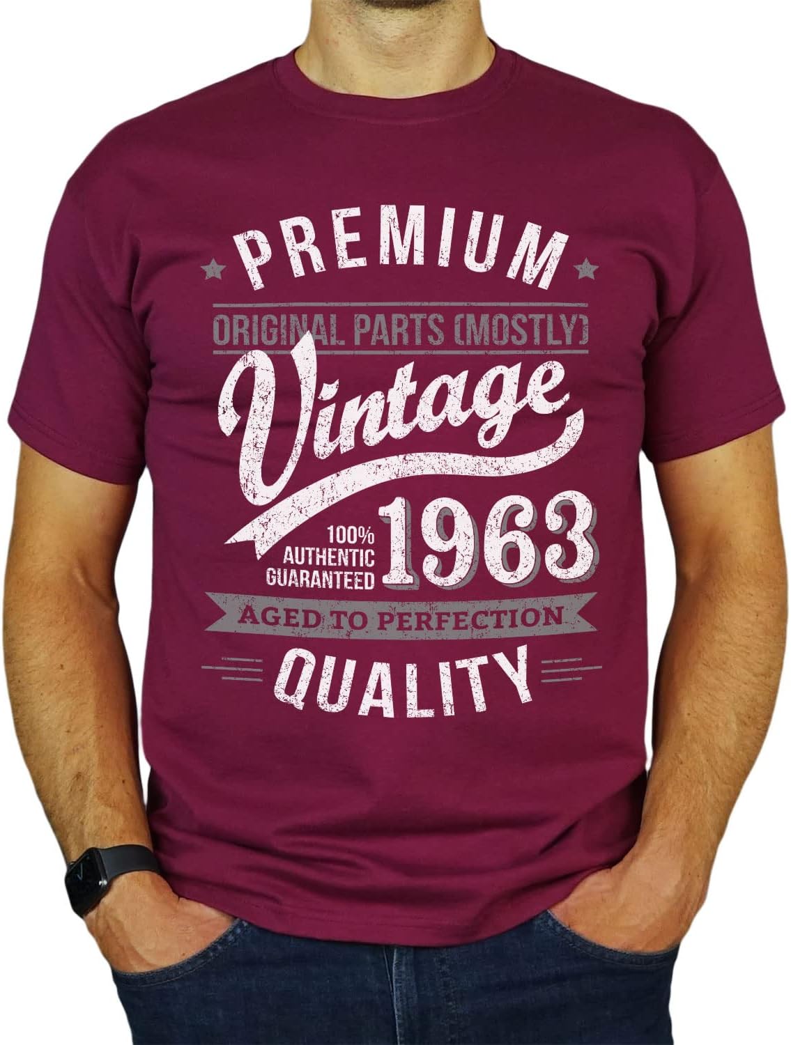My Generation T-ShirtsVintage Year - Aged to Perfection - 60th Birthday Gift/Present Mens T-Shirt Burgundy L