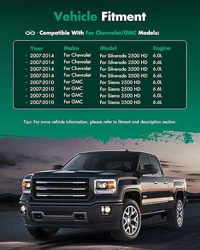 Miniatura 7 de SCITOO Espejo de visión lateral del conductor, compatible con Chevy Silverado 1500 2500 HD 3500 HD 2007-2013 para GMC Sierra 1500 2500 HD para GMC