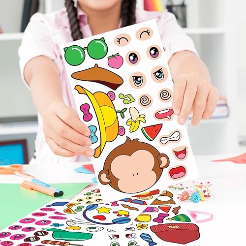 Miniatura 7 de 15 calcomanías de animales para niños, niñas, niños pequeños, construye tu propio juego de calcomanías, impermeable, paquete de impresión grande,