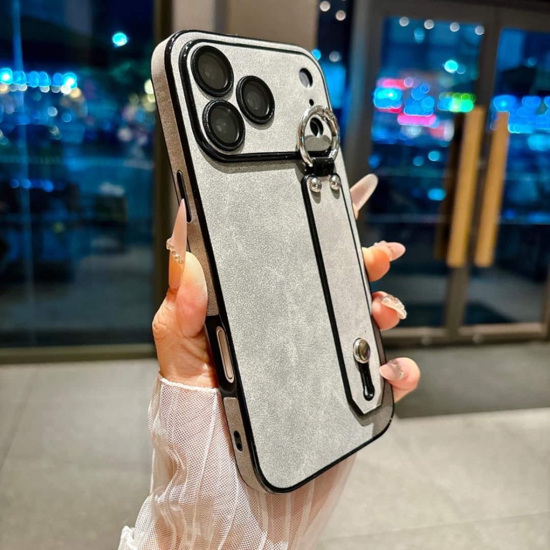 Funda iPhone 16 Pro Gris Antigolpes: Adiós Caídas con Correa y Soporte Lente 8