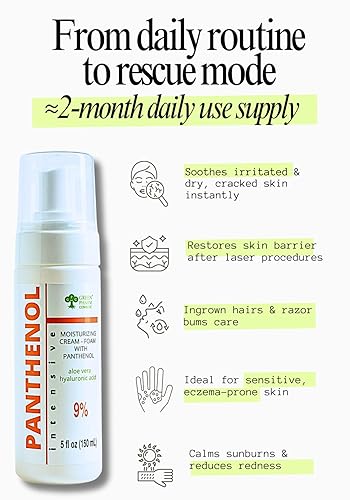 Miniatura 8 de Crema de pantenol intensiva al 9% con aloe vera y ácido hialurónico  Hidratación profunda, cuidado después del sol y tatuajes, trasplante de cabello