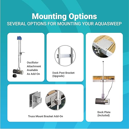 Vista 34 de Scott Aerator Aquasweep - Soporte de muelle – 1/2 caballo de potencia 230 V 150 pies cable – Circulador de agua Agitador de agua Motor de agua