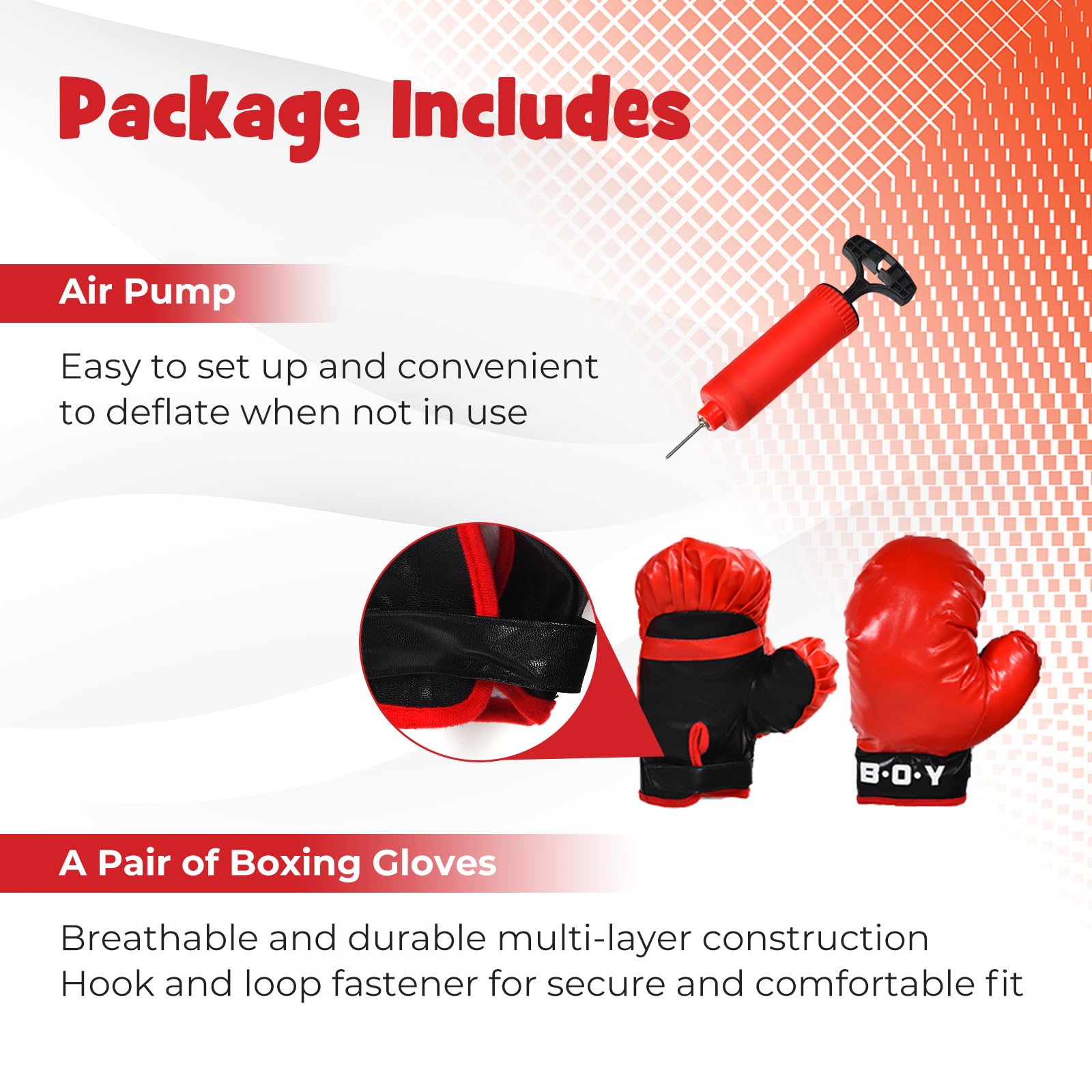 KOMFOTTEU Punchingball sur Pied Réglable 85-130 cm, Ballon de Boxe avec Pédale, Gants et Pompe, Ensemble de Frappe Debout pour Enfants de Plus de 3 Ans