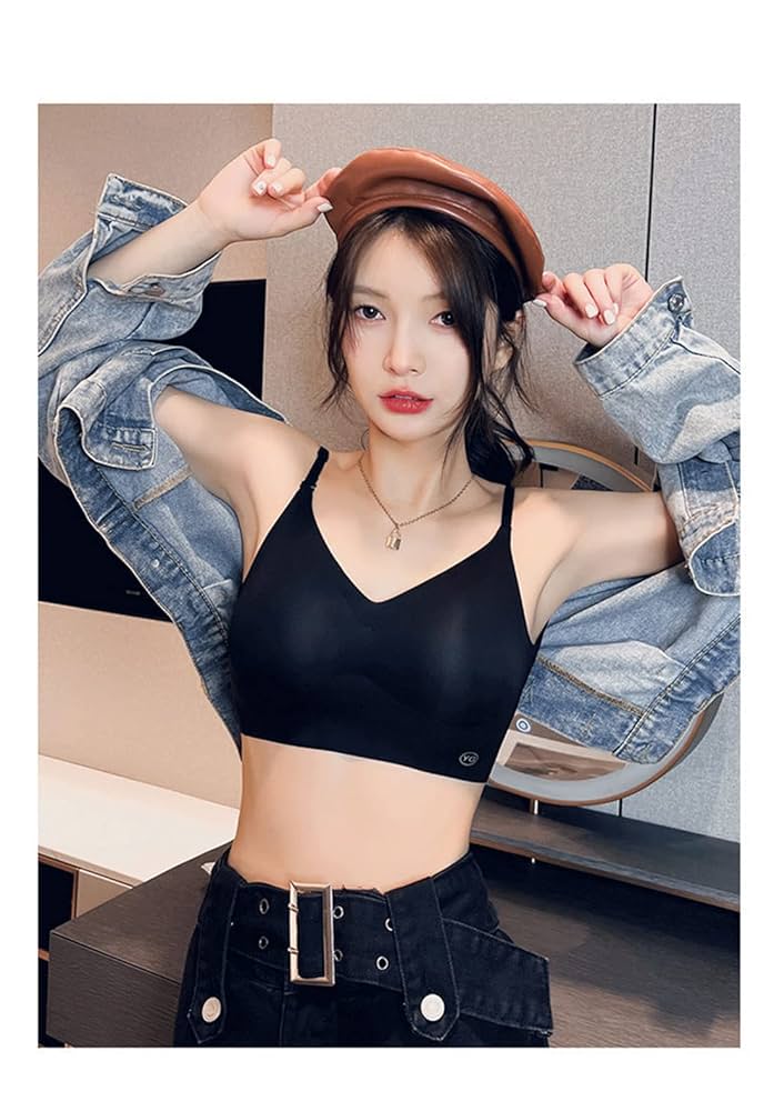 新品タグ付き　イウエンマトフ　チュールキャミソール　ブラック Amazon.co.jp: 背中見せ ブラ ブラトップ 背中 開き インナー