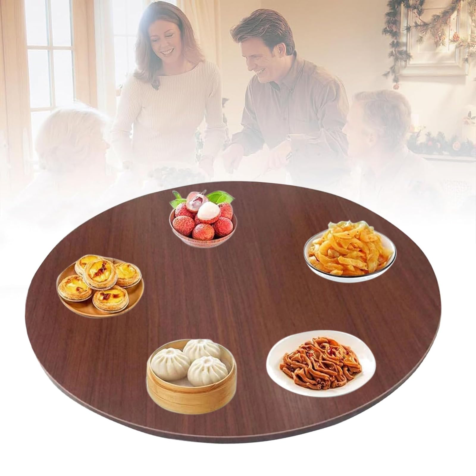 Amazon | 6色 無垢材の回転台 円卓用ターンテーブル 中華テーブル 直径