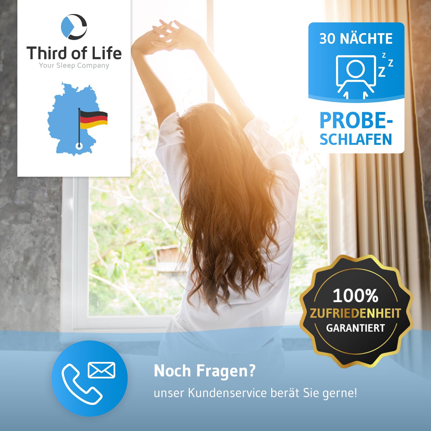 Topper 70x200cm AERO, Oekotex Zertifiziert, Memory Foam Matratzentopper 70x200, Atmungsaktiver Mesh-Bezug, Gummizug für festen Halt, Designed in Germany, Made in Europe, Matratzen-Auflage mit 5 cm