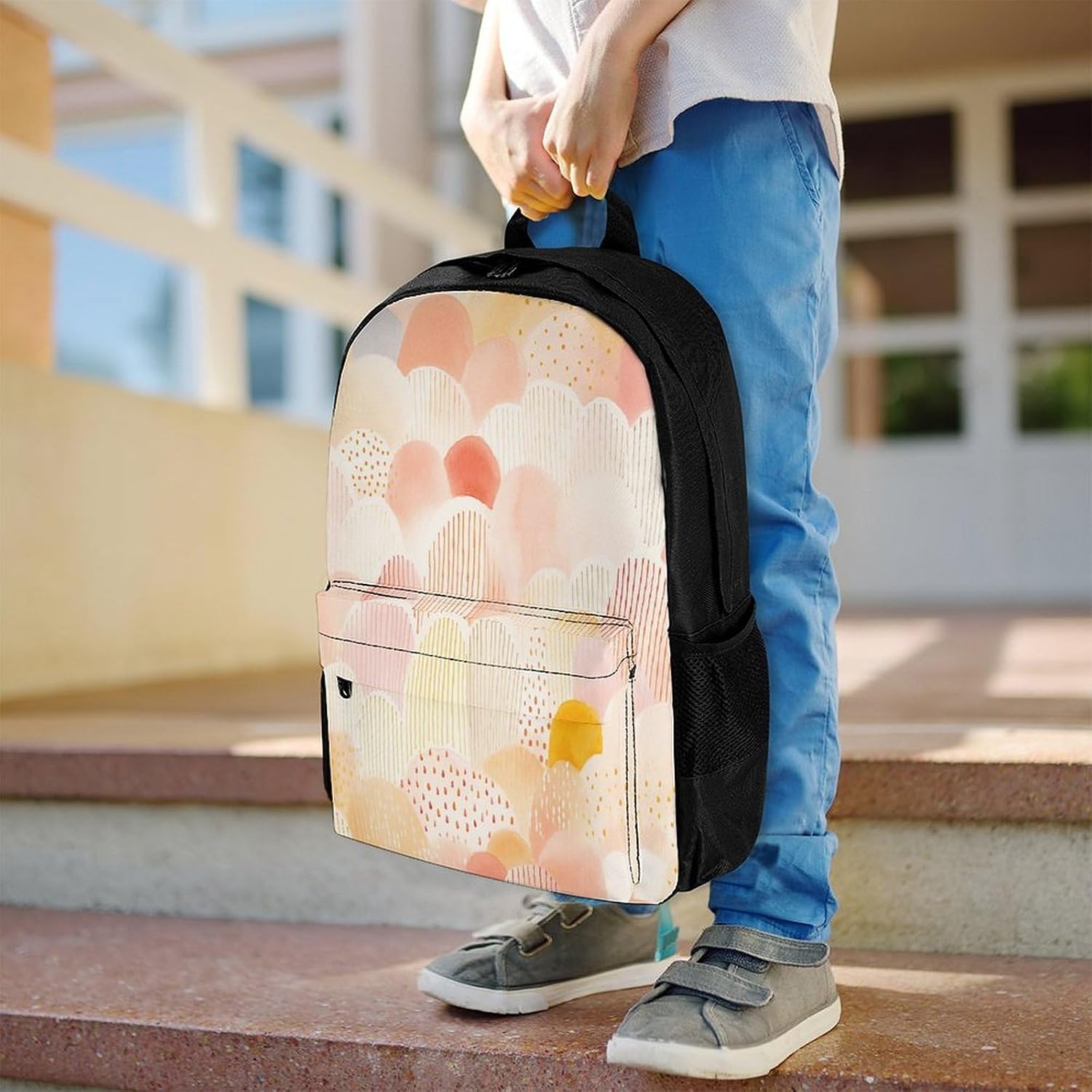 Orange And Yellow Backpack Daypack Travel Backpack | Lightweight Casual Laptop Backpack for Women Men Aesthetic Travel Bag for Weekender Business Hiking Outdoor