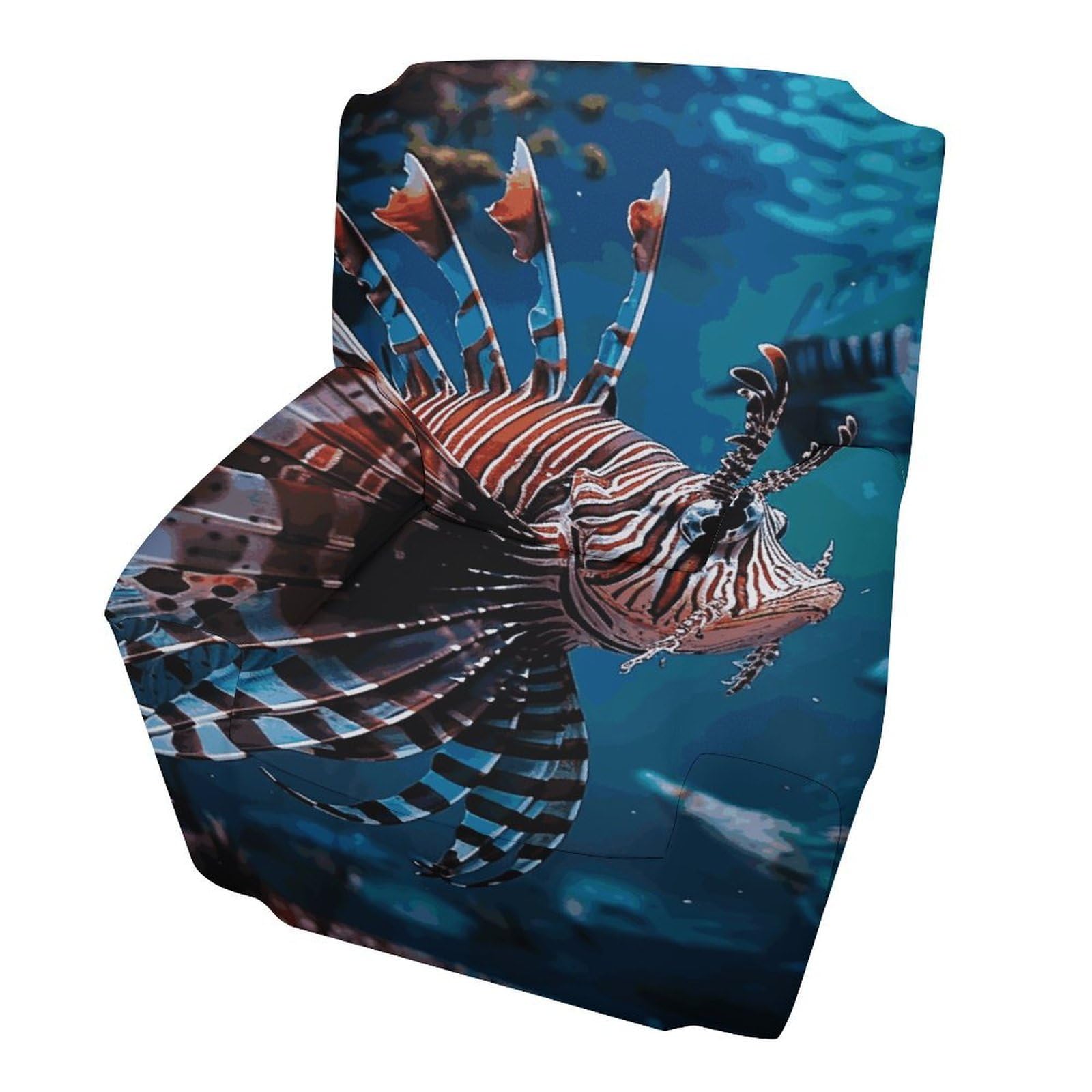 Fodpand Style Fish In Fish Tank Sofa Cover Soft 1 Seater Sofa Slipcover For Pets Washable,Couch Cover With Elastic Straps Furniture Protector