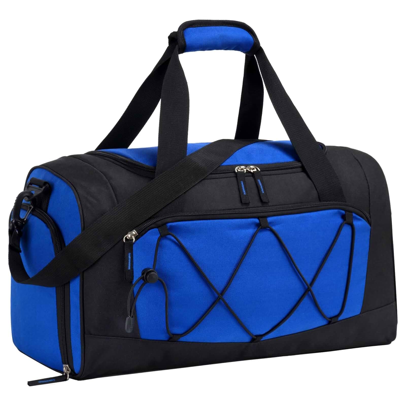 Vorspack 18 Inches Structured Gym Bag with Shoe Compartment, Blue Lightweight & Water-Resistant, 6 Pockets, 28L Capacity, for Gym Sports Travel Weekender Overnight