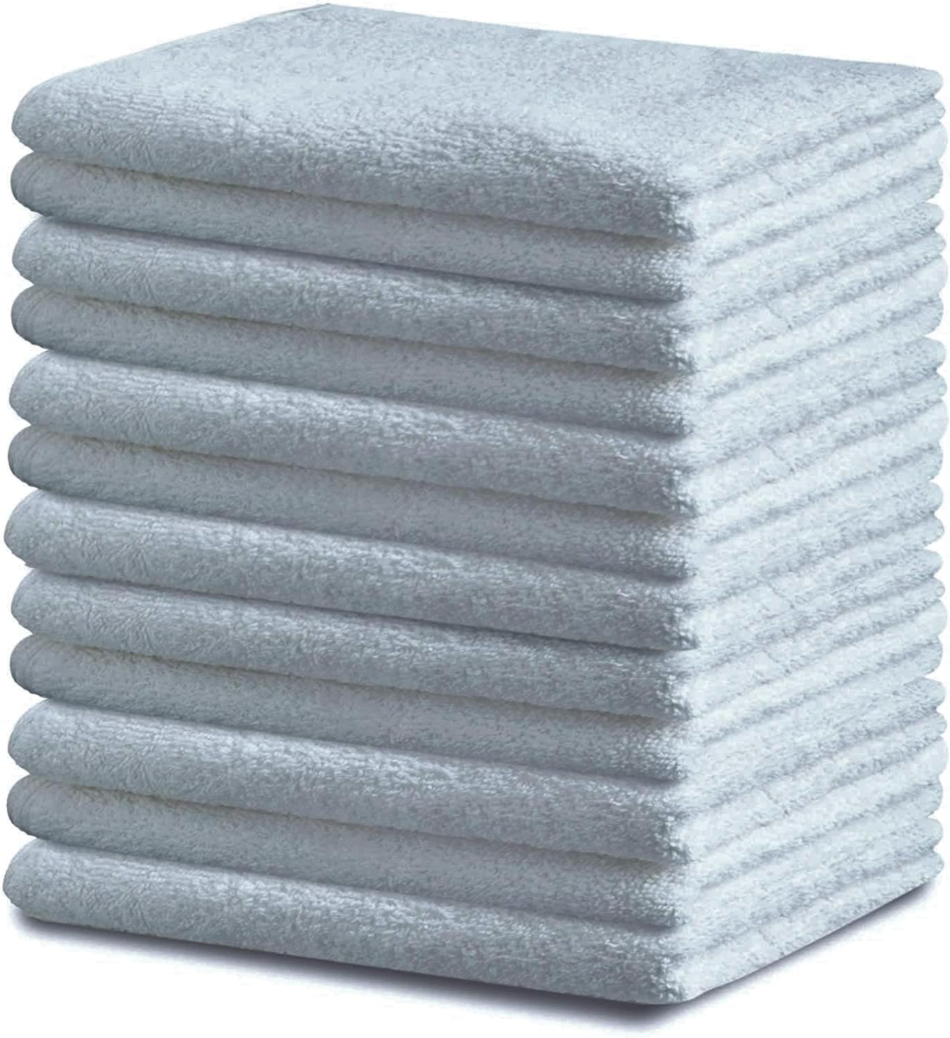 Towels N More 24 White Cleaning Towels for Kitchen, 16x19