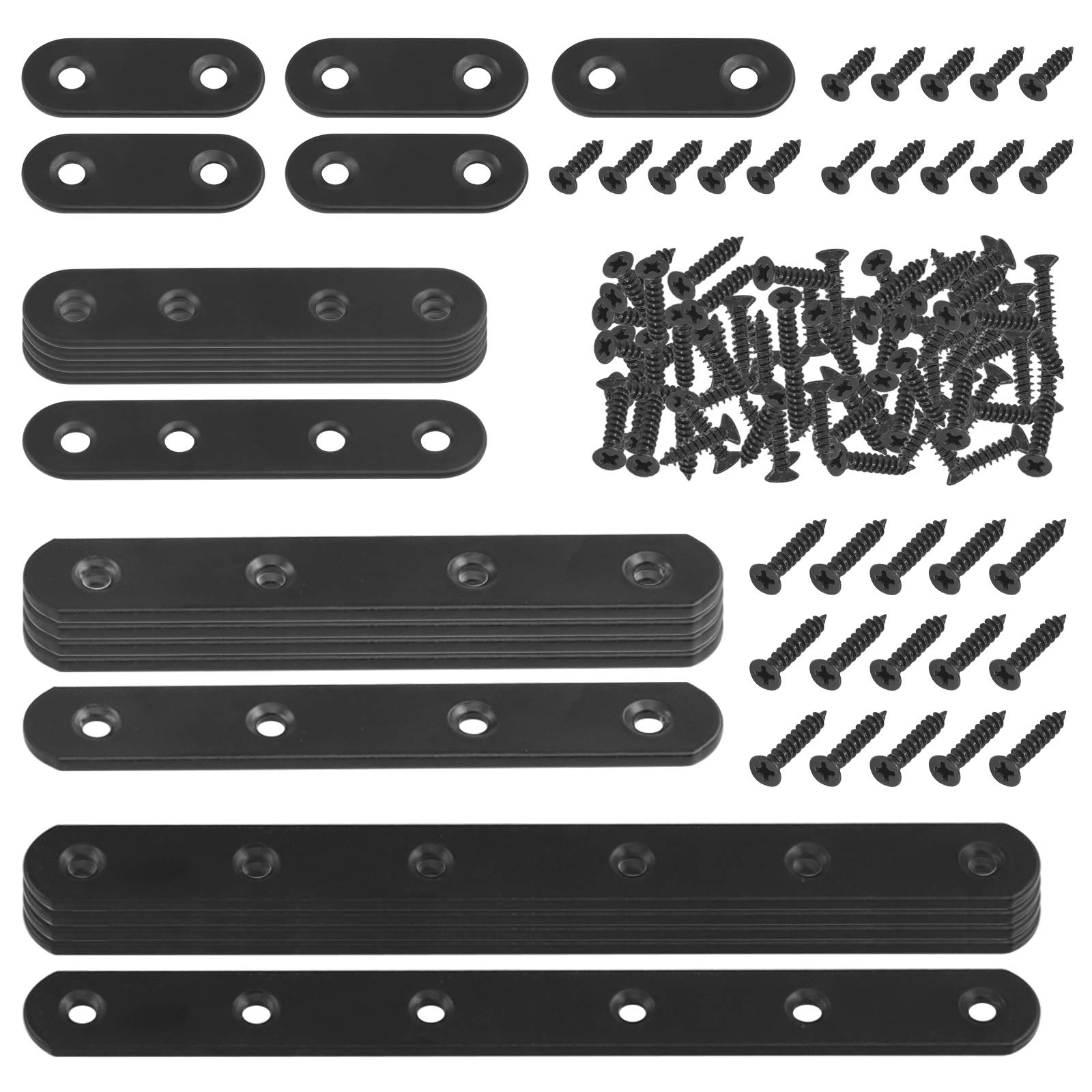 Snapklik.com : Mardatt 20 Sets 4 Sizes Black Straight Brackets Mending ...