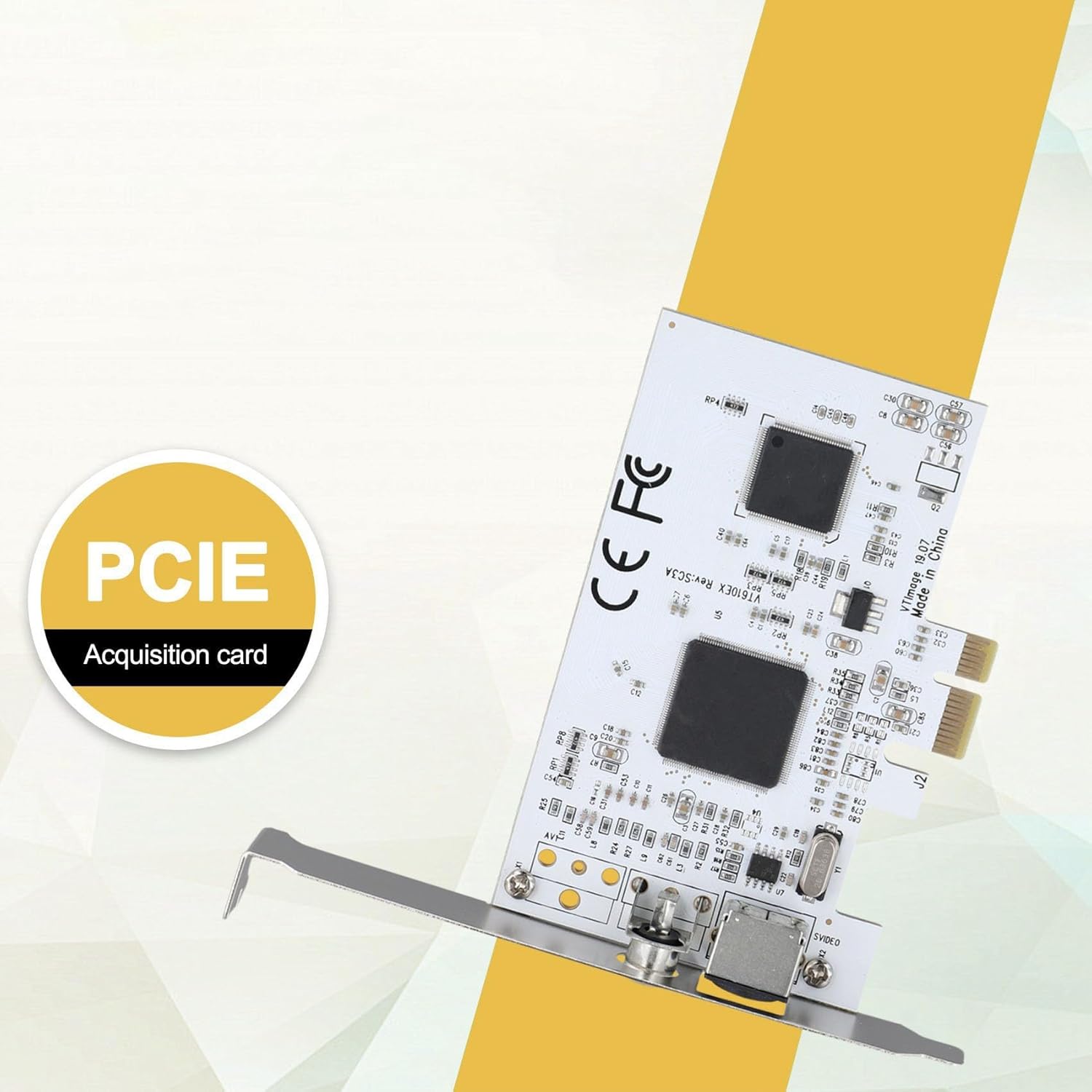 2X PCIE Expansion Card PCIE to AV Surveillance HD 640X480 Resolution Video Capture Card Image Capture Card