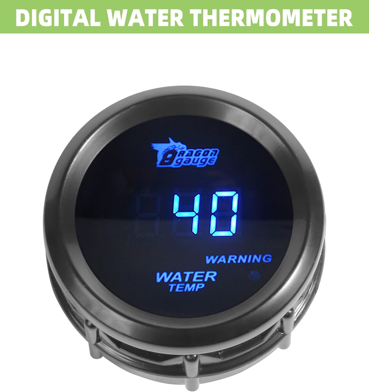 RACOONA Water Temp Gauge,Car 2" 52mm Digital Water Temp Gauge,Car Accessories Blue LED Fahrenheit F Water Temp F Gauge,Racing Water Temp Temperature Gauge for Car Truck Vehicle Automotive