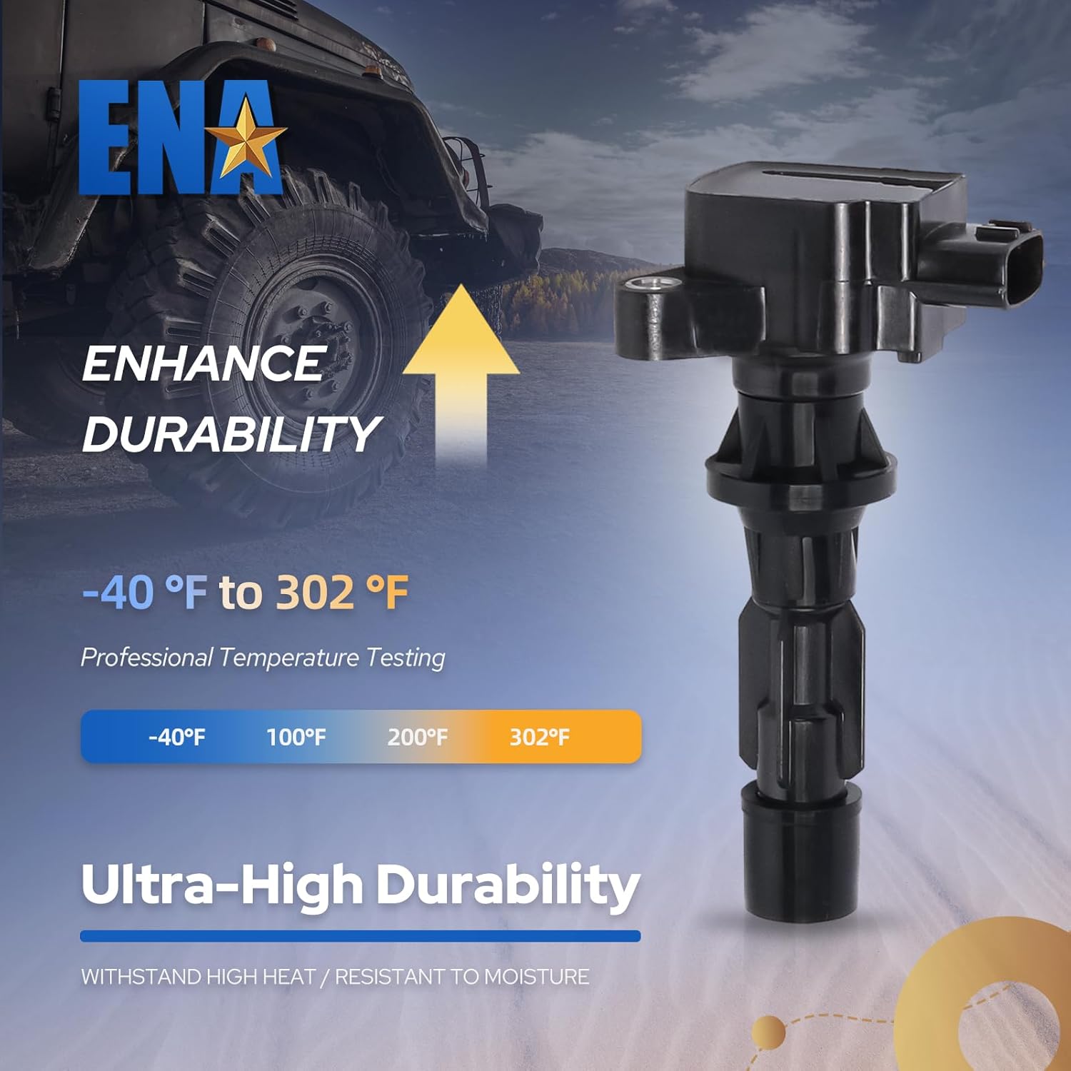 ENA Set of 4 Ignition Coil Pack 2.0L 2.3L L4 Compatible with Mazda 3 6 CX-7 MX-5 CX7 MX5 2006 2007 2008 2009 2010 2011 2012 2013 2014 2015 Coils for UF540 L3G218100A C1683