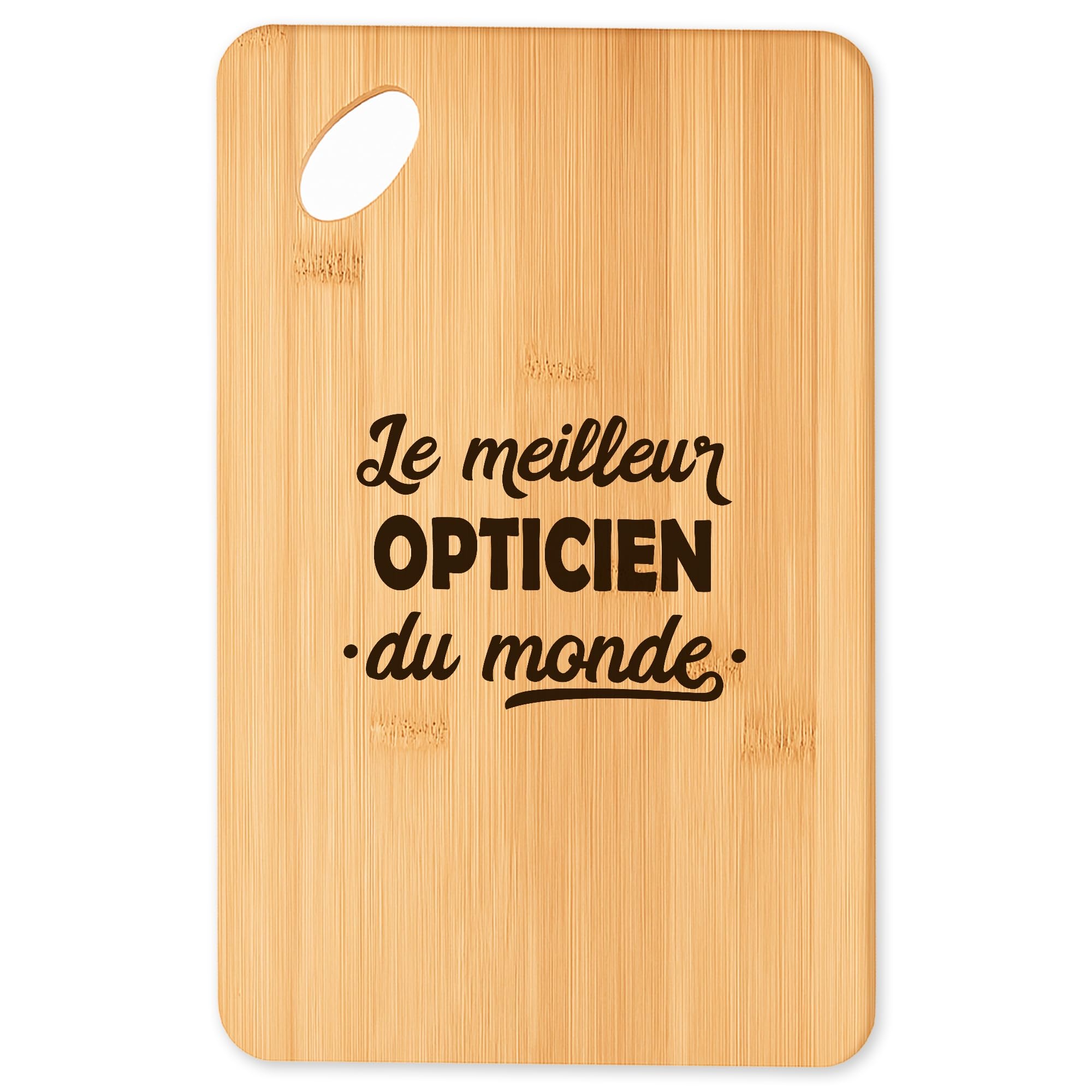 Plateau apéro en bambou Super Opticien 2 pour soirées et barbecue