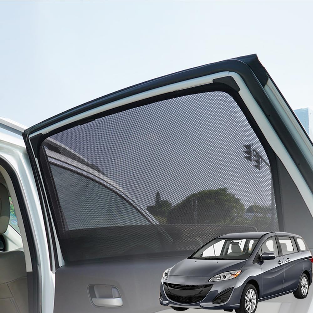 Sonnenschutz Vorhang Auto für Mazda 5 CW 2011-2018, Seitenscheibe Heckscheibe Shades Magnetisch Sonnenblende Autofenster UV Schutz, Rear Side Window- 2Pcs