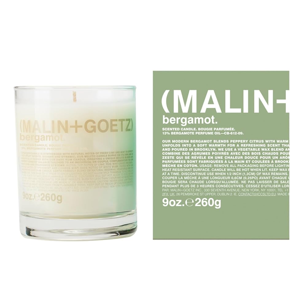 Amazon.com: Malin + Goetz Bergamot Candle, 9 oz. – Bright