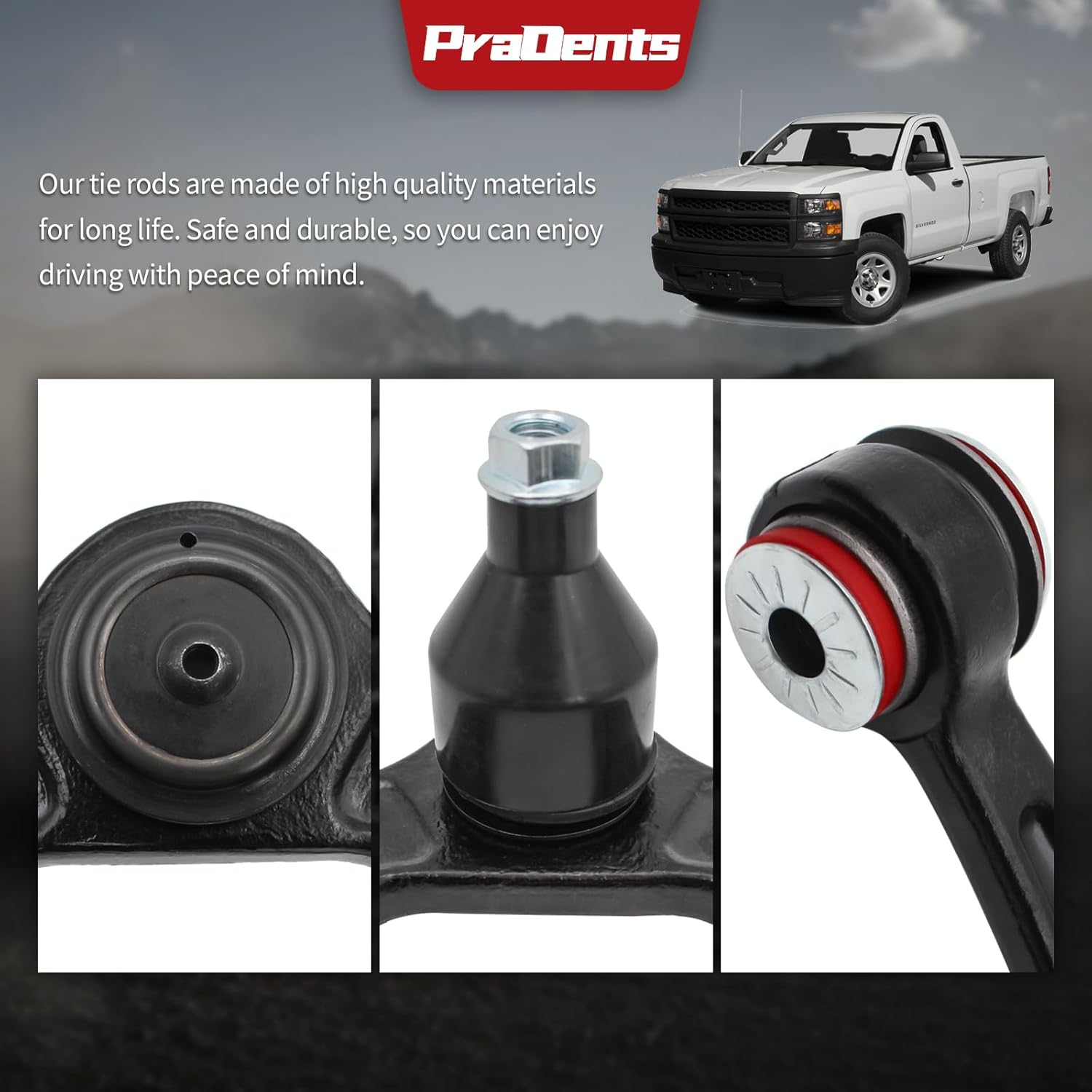 10pc Front End Upper and Lower Control Arms Suspension Kits with Polyurethane for 1999-2006 Chevy Silverado GMC Sierra 1500, 2000-2006 Suburban 1500 Tahoe Yukon/Yukon XL 1500