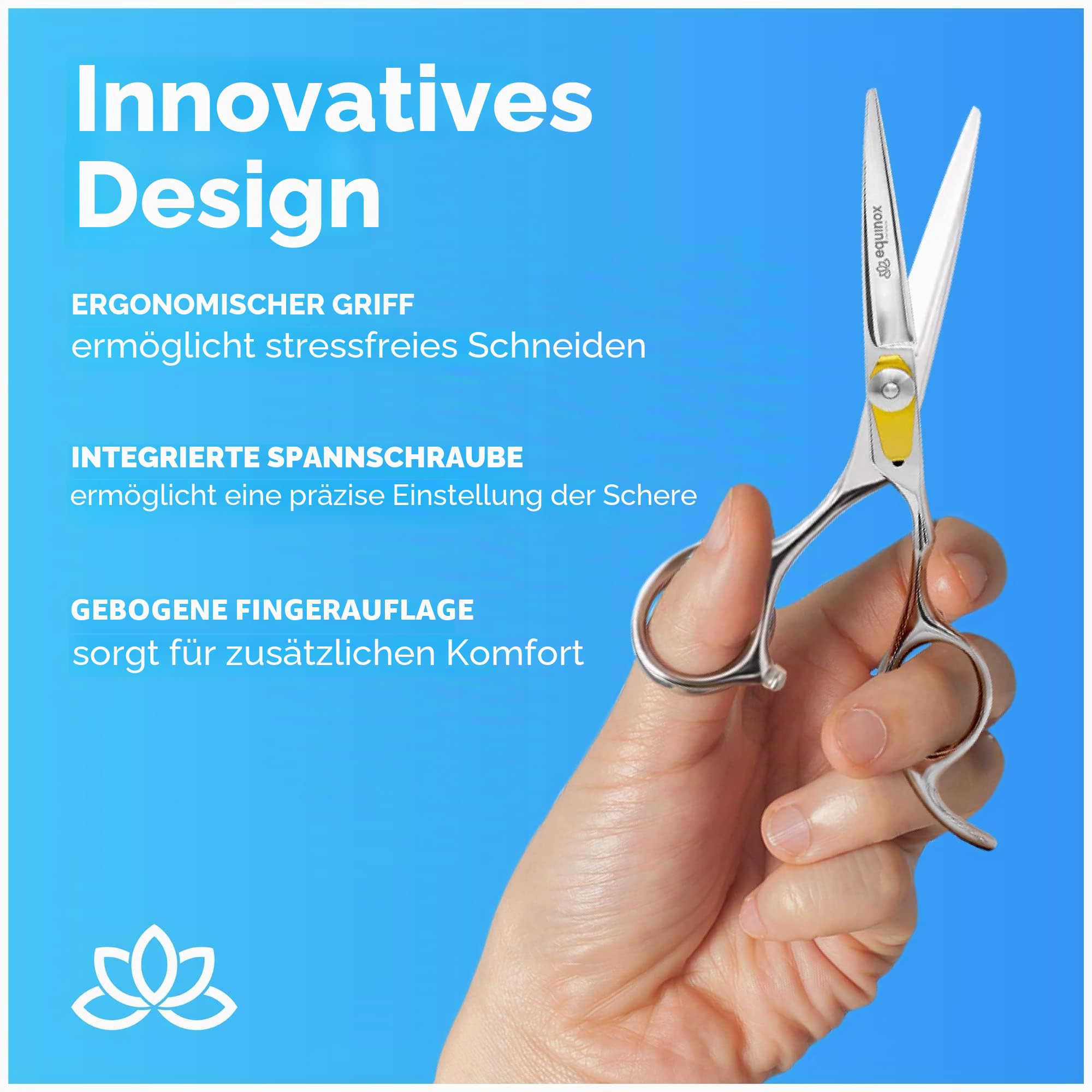 Equinox International Professional Rasierer aus der Edge Serie, Schneide in Friseurqualität, 16,5 cm Gesamtlänge, mit Feineinstellung durch Spannschraube, aus japanischem Edelstahl