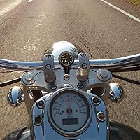 Vista 4 de Reloj de motocicleta con esfera luminosa para manillar de 7/8, resistente al agua, reloj de manillar de bicicleta de choque de cuarzo